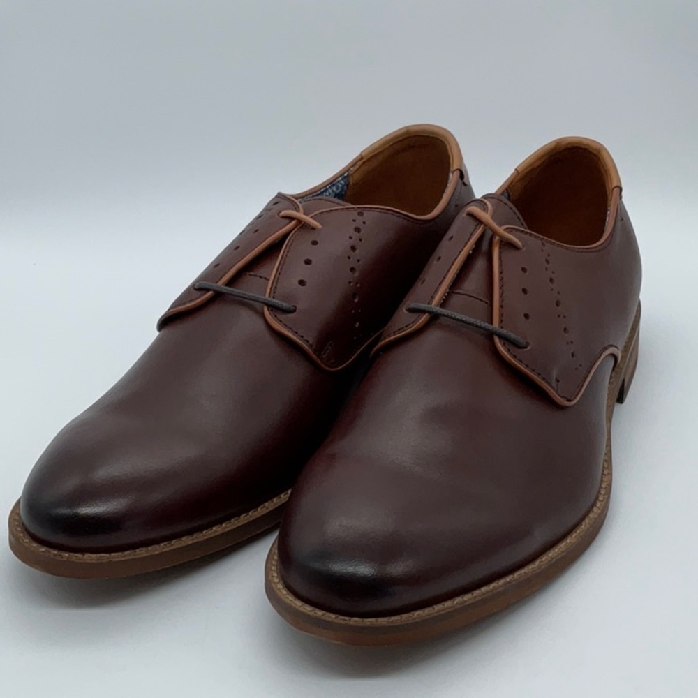 Johnston & Murphy Millikan Plain Toe Mahogany FG Leather